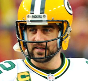 Aaron Rodgers in a Green Bay Packers uniform
